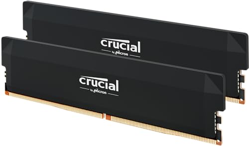 Crucial Pro 32GB DDR5 RAM Kit  2x16GB  CL36 6000MHz  Overclocking Desktop Gaming Memory  Intel XMP 3 0 & AMD Expo Compatible  Black   CP2K16G60C36U5B