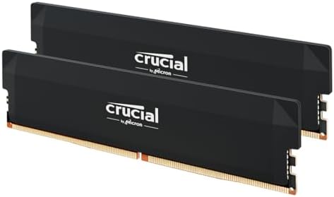 Crucial Pro DDR5 RAM 32GB Kit  2x16GB  6400MHz CL38  Overclocking Desktop Gaming Memory  Intel XMP 3 0 & AMD Expo Compatible   White CP2K16G64C38U5W