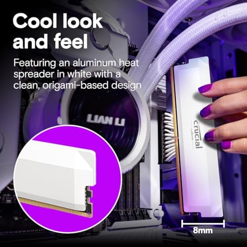 Crucial Pro DDR5 RAM 32GB Kit  2x16GB  6400MHz CL38  Overclocking Desktop Gaming Memory  Intel XMP 3 0 & AMD Expo Compatible   White CP2K16G64C38U5W