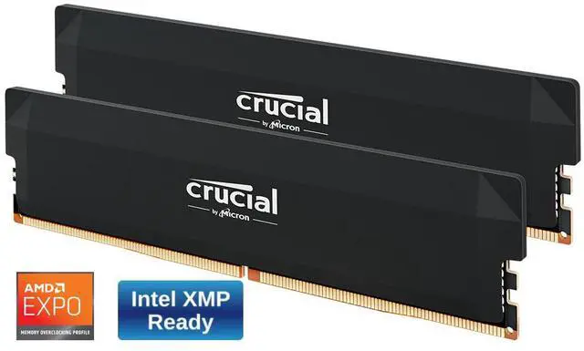 Crucial Pro Overclocking 64GB  2 x 32GB  DDR5 6400  PC5 51200  Desktop Memory Model CP2K32G64C40U5B