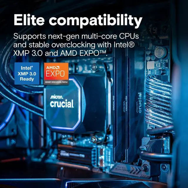 Crucial Pro Overclocking 32GB  2 x 16GB  DDR5 6400  PC5 51200  Desktop Memory Model CP2K16G64C32U5B
