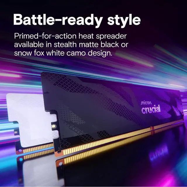 Crucial Pro Overclocking 32GB  2 x 16GB  DDR5 6400  PC5 51200  Desktop Memory Model CP2K16G64C32U5B