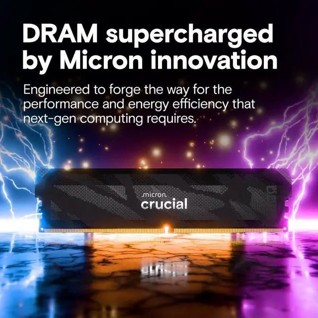 Crucial Pro Overclocking 32GB  2 x 16GB  DDR5 6400  PC5 51200  Desktop Memory Model CP2K16G64C32U5B