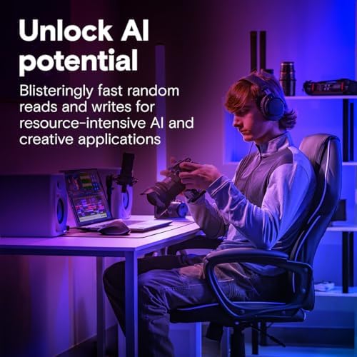 Crucial T705 2TB PCIe Gen5 NVMe M 2 SSD   Up to 14 500 MB/s   Game Ready   Internal Solid State Drive  PC     1mo Adobe CC   CT2000T705SSD3