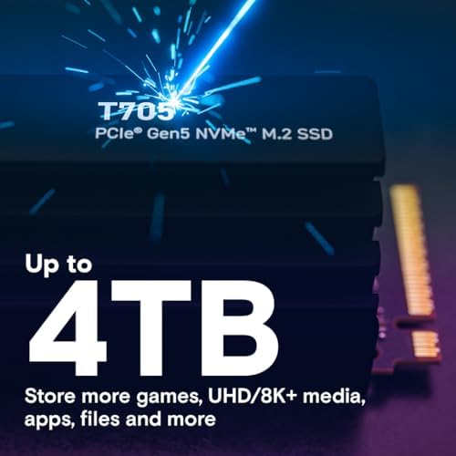 Crucial T710 PCIe Gen5 NVMe 1TB SSD  Up to 14 900 MB/s  Laptop & Desktop Compatible  PC   for Creatives and Hardcore Gamers  Solid State Drive  Includes 1Mo Adobe CC   CT1000T710SSD8 01