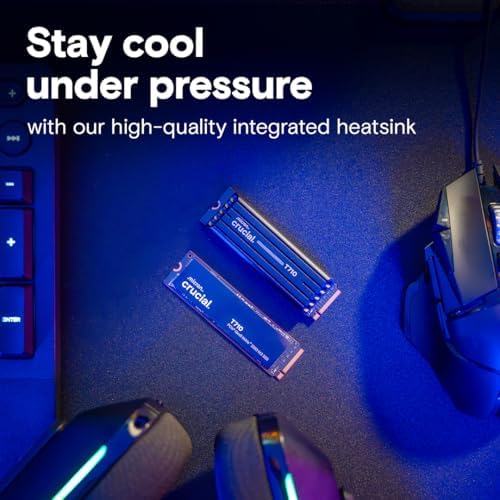 Crucial T710 PCIe Gen5 NVMe 1TB SSD   Heatsink  Up to 14 900 MB/s  Laptop & Desktop Compatible  PC   for Creatives and Hardcore Gamers  Solid State Drive  Includes 1Mo Adobe CC   CT1000T710SSD5 01
