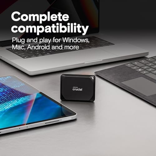 Crucial X10 Pro 1TB Portable SSD  Up to 2100MB/s Read  2000MB/s Write  3 2 USB C  External Solid State Drive  Durable Storage for PC & Mac  for Professional Creators  Black    CT1000X10PROSSD902