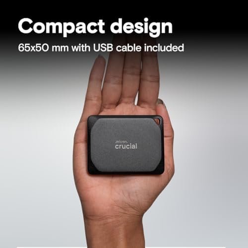 Crucial X10 Pro 1TB Portable SSD  Up to 2100MB/s Read  2000MB/s Write  3 2 USB C  External Solid State Drive  Durable Storage for PC & Mac  for Professional Creators  Black    CT1000X10PROSSD902