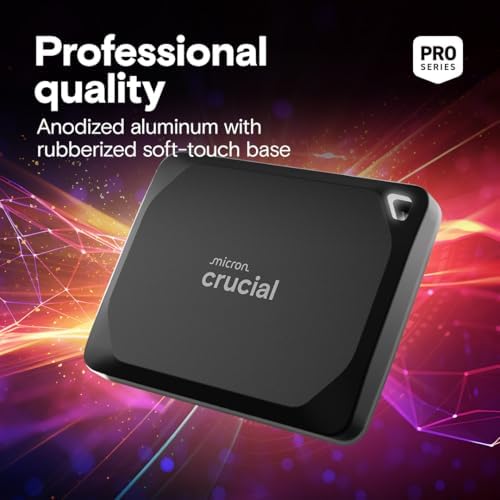 Crucial X10 Pro 2TB Portable SSD  Up to 2100MB/s Read  2000MB/s Write  USB 3 2 USB C  External Solid State Drive  Durable Storage for PC & Mac  for Professional Creators  Black    CT2000X10PROSSD902