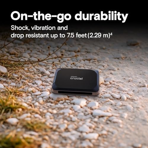 Crucial X9 2TB Portable SSD  Up to 1050MB/s  USB 3 2 USB C  External Solid State Drive  Compatible with Windows  Mac  & Android  Reliable Storage for Games  Files  & Backups  Black   CT2000X9SSD902
