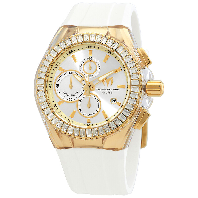 Tecnomar Reloj de hombre Cruise Chronograph Quartz Crystal con esfera plateada