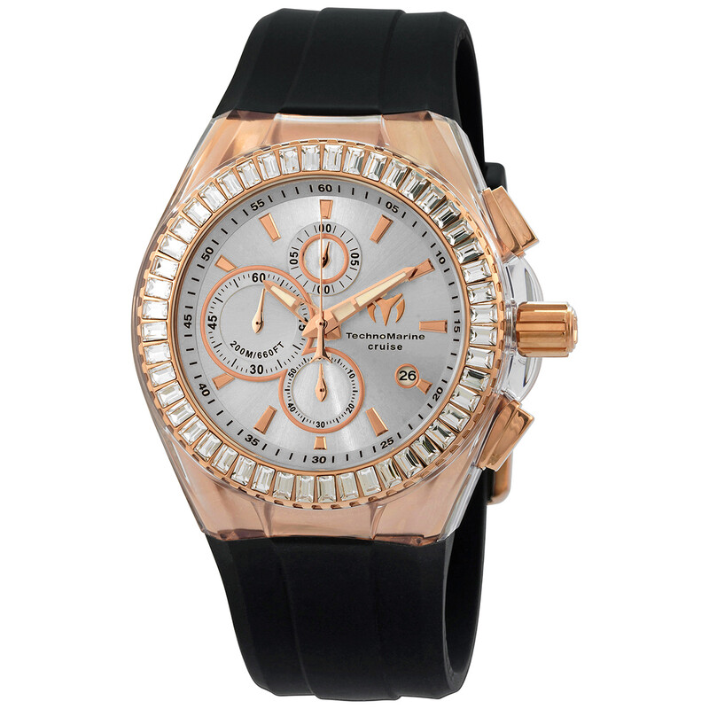 Tecnomar Reloj de hombre Cruise Chronograph Quartz Crystal con esfera plateada
