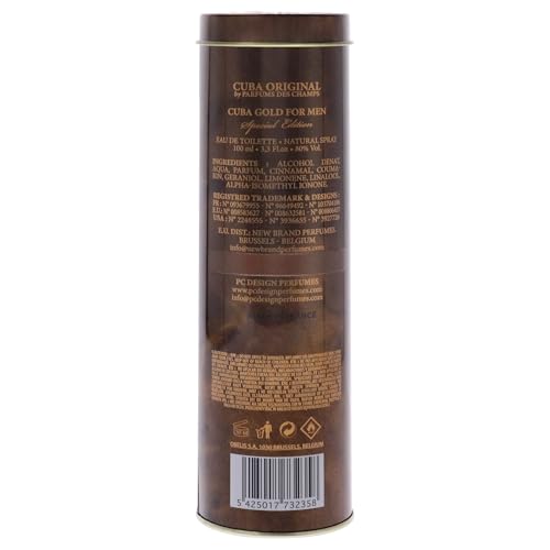 Cuba Gold Sprecial Edition Eau De Toilette Spray para hombre, 3.4 onzas