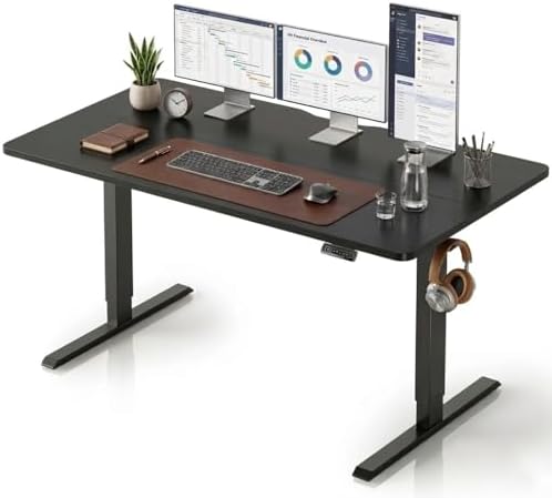 CubiCubi 63 x 28 Large Standing Desk  Height Adjustable Electric Computer Desk  28 Deep Desktop  Sit Stand up Home Office Workstations with 4 Preset Heights  Black