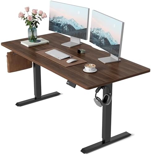 CubiCubi 63 x 28 Large Standing Desk  Height Adjustable Electric Computer Desk  28 Deep Desktop  Sit Stand up Home Office Workstations with 4 Preset Heights  Black