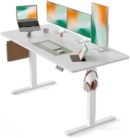 CubiCubi 63 x 28 Large Standing Desk  Height Adjustable Electric Computer Desk  28 Deep Desktop  Sit Stand up Home Office Workstations with 4 Preset Heights  Black