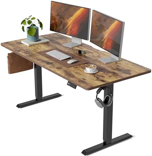 CubiCubi 63 x 28 Large Standing Desk  Height Adjustable Electric Computer Desk  28 Deep Desktop  Sit Stand up Home Office Workstations with 4 Preset Heights  Black