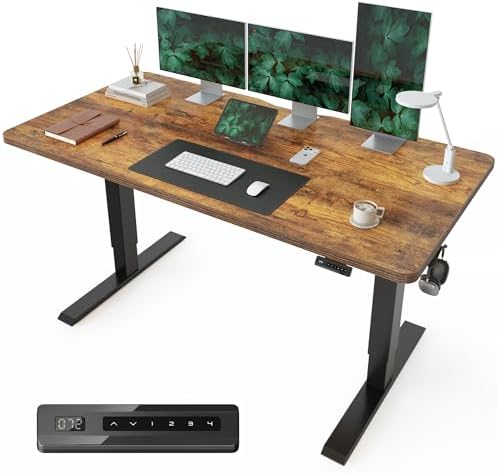 CubiCubi 63 x 28 Large Standing Desk  Height Adjustable Electric Computer Desk  28 Deep Desktop  Sit Stand up Home Office Workstations with 4 Preset Heights  Black
