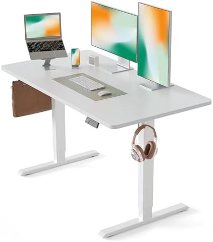 CubiCubi 63 x 28 Large Standing Desk  Height Adjustable Electric Computer Desk  28 Deep Desktop  Sit Stand up Home Office Workstations with 4 Preset Heights  Black