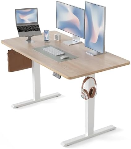 CubiCubi 63 x 28 Large Standing Desk  Height Adjustable Electric Computer Desk  28 Deep Desktop  Sit Stand up Home Office Workstations with 4 Preset Heights  Black