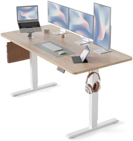 CubiCubi 63 x 28 Large Standing Desk  Height Adjustable Electric Computer Desk  28 Deep Desktop  Sit Stand up Home Office Workstations with 4 Preset Heights  Black