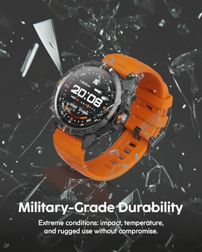 Cubitt Terra - Reloj inteligente resistente con GPS de doble banda, pantalla AMOLED de 1.48 pulgadas, mapas sin conexión, VITA AI, entrenador AI, puntaje de preparación, 5 ATM, batería de 14 días, modelo naranja exclusivo con correa adicional