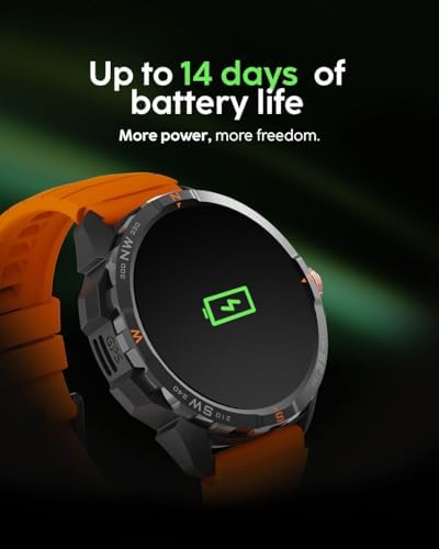 Cubitt Terra - Reloj inteligente resistente con GPS de doble banda, pantalla AMOLED de 1.48 pulgadas, mapas sin conexión, VITA AI, entrenador AI, puntaje de preparación, 5 ATM, batería de 14 días, modelo naranja exclusivo con correa adicional