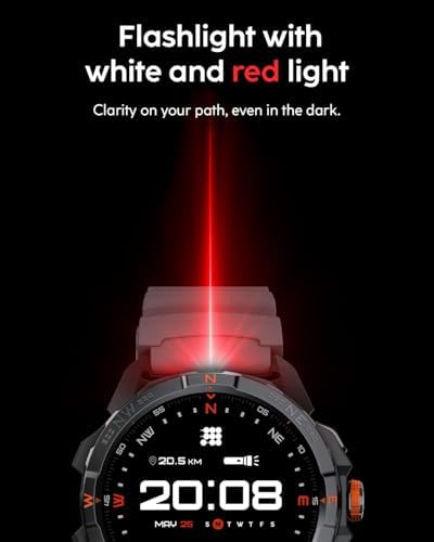 Cubitt Terra - Reloj inteligente resistente con GPS de doble banda, pantalla AMOLED de 1.48 pulgadas, mapas sin conexión, VITA AI, entrenador AI, puntaje de preparación, 5 ATM, batería de 14 días, modelo naranja exclusivo con correa adicional