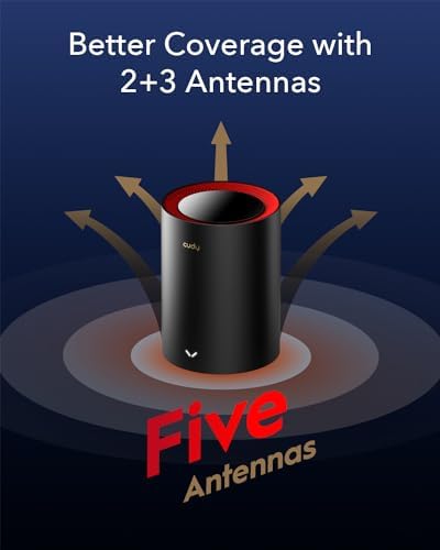 Cudy AX3000 Wi Fi 6 2 5G Mesh System  Covers up to 2500 Sq Ft   Replaces Wireless Router and Extender  Supports Ethernet Backhaul  Ideal for 2 5G Network  M3000 1 Pack