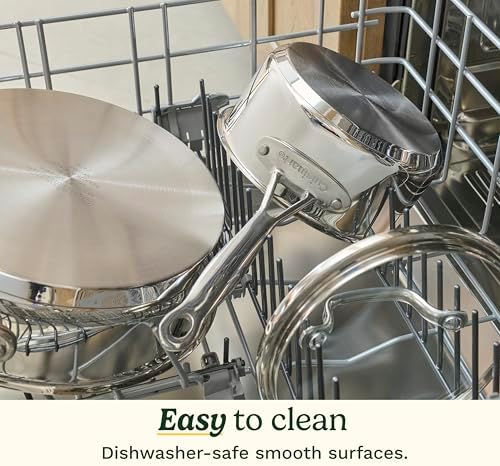 Cuisinart Chef s Classic 11 Piece Stainless Steel Pots and Pans Set  Cookware Set Compatible with Induction  Electric  Gas Cooktops  Aluminum Core for Even Heat  Cool Grip Handles  Dishwasher Safe