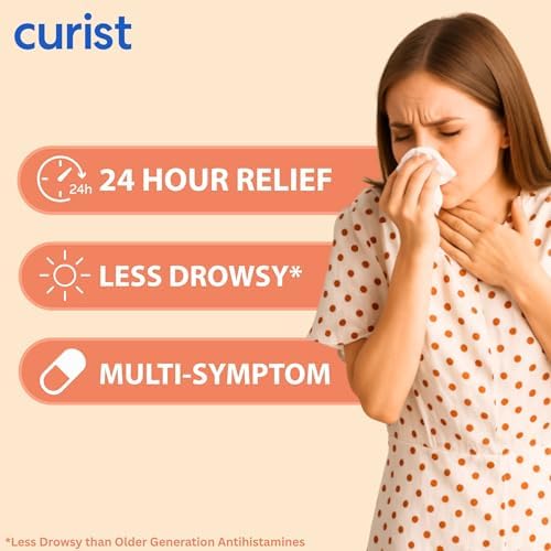 Curist Levocetirizine 5 mg  365 Tablets  Seasonal Antihistamine for Allergy Relief   24 Hour Itch  Sneezing & Runny Nose Relief