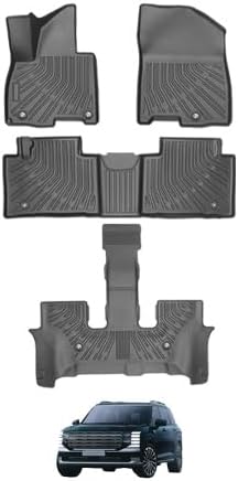 Custom Fit All Weather Car Floor Mats for Hyundai Kona 2026 2025 2024   Heavy Duty TPE Floor Liners & Cargo Mat Full Set   Non Slip Black Interior Car Accessories for Hyundai Kona