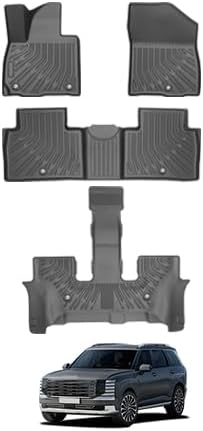 Custom Fit All Weather Car Floor Mats for Hyundai Kona 2026 2025 2024   Heavy Duty TPE Floor Liners & Cargo Mat Full Set   Non Slip Black Interior Car Accessories for Hyundai Kona