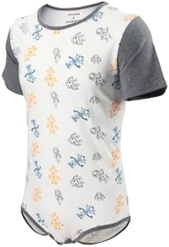 CutiePlusU Mens Cotton Button Crotch Bodysuits Adult Romper Onesie for Men Print