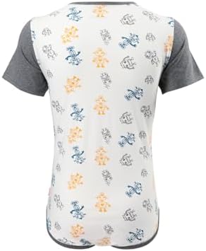 CutiePlusU Mens Cotton Button Crotch Bodysuits Adult Romper Onesie for Men Print