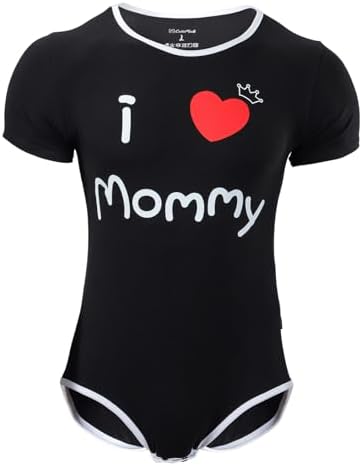 CutiePlusU Mens Cotton Button Crotch Bodysuits Adult Romper Onesie for Men Print