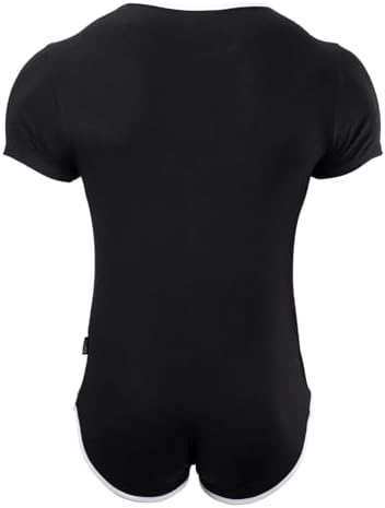 CutiePlusU Mens Cotton Button Crotch Bodysuits Adult Romper Onesie for Men Print