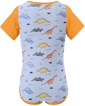 CutiePlusU Mens Cotton Button Crotch Bodysuits Adult Romper Onesie for Men Print