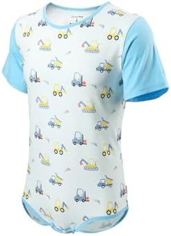 CutiePlusU Mens Cotton Button Crotch Bodysuits Adult Romper Onesie for Men Print