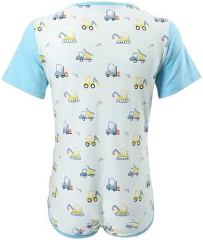 CutiePlusU Mens Cotton Button Crotch Bodysuits Adult Romper Onesie for Men Print