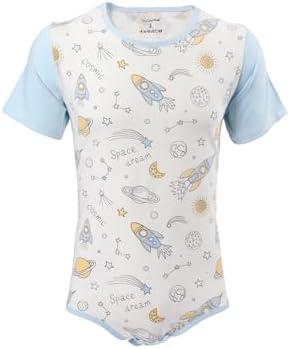 CutiePlusU Mens Cotton Button Crotch Bodysuits Adult Romper Onesie for Men Print