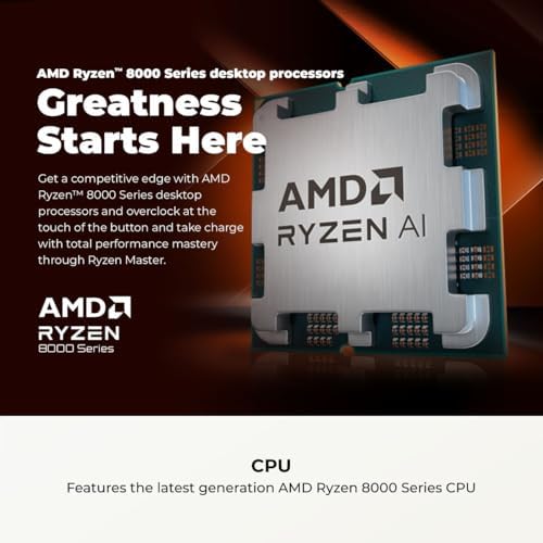 CyberPowerPC Gamer Master Gaming PC, AMD Ryzen 7 8700F 4.1GHz, GeForce RTX 5060 Ti 8GB, 16GB DDR5, 1TB PCIe 4.0 SSD, WiFi Ready y Windows 11 Home (GMA2900A2)