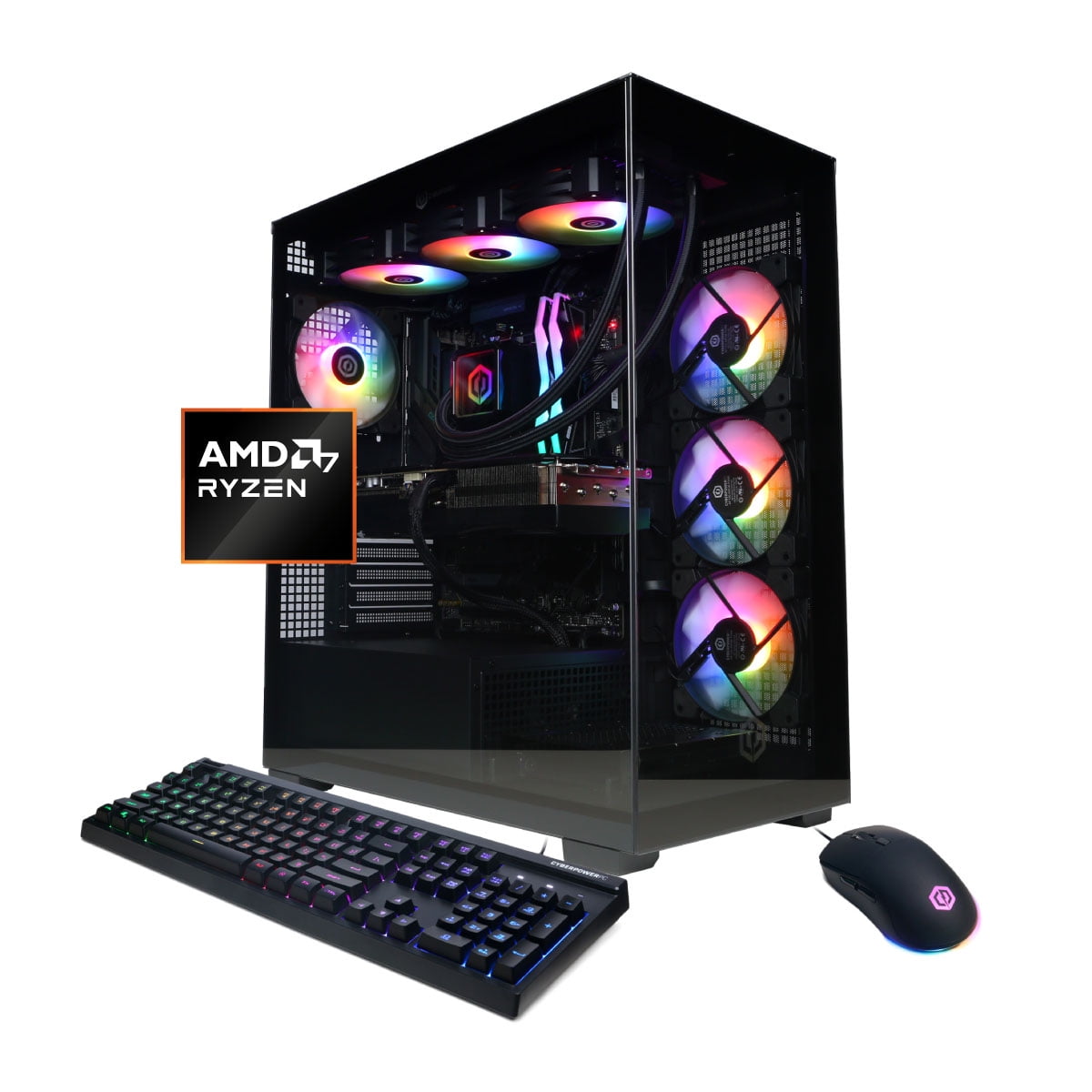 CyberPowerPC Gamer Supreme Gaming Desktop  AMD Ryzen 7 9800X3D  NVIDIA GeForce RTX 5070 Ti 16GB  32GB DDR5  2TB SSD  Black  SLC7700WST