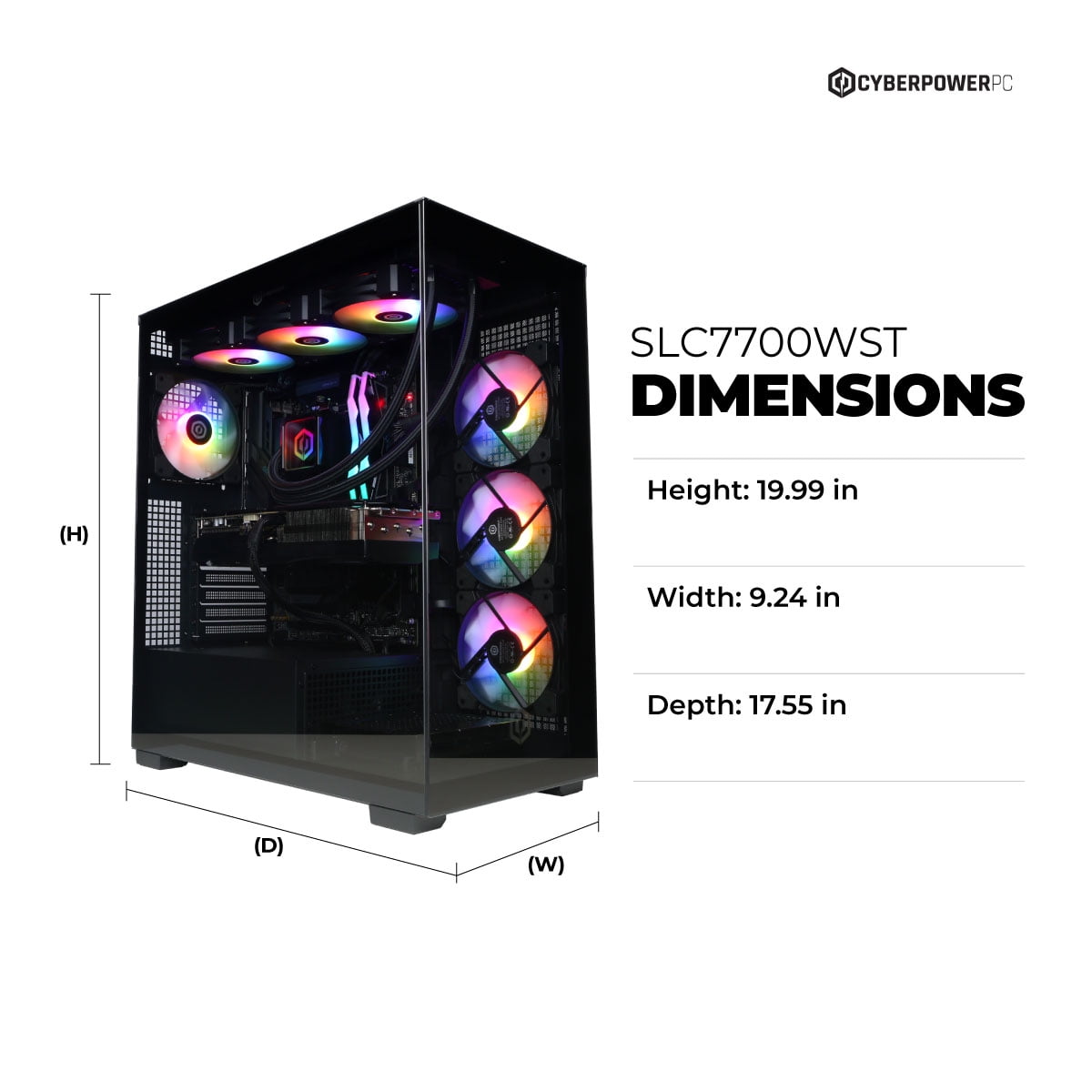 CyberPowerPC Gamer Supreme Gaming Desktop  AMD Ryzen 7 9800X3D  NVIDIA GeForce RTX 5070 Ti 16GB  32GB DDR5  2TB SSD  Black  SLC7700WST