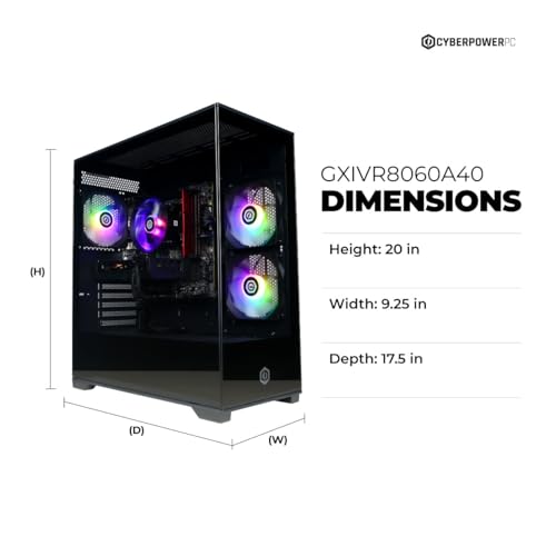 CyberPowerPC Gamer Xtreme VR Gaming PC  Intel Core i5 13400F 2 5GHz  GeForce RTX 5060 8GB  16GB DDR5  1TB PCIe 4 0 SSD  WiFi Ready & Windows 11 Home  GXiVR8060A40 