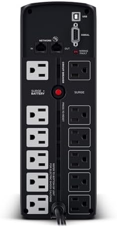 CyberPower CP1350PFCLCD PFC Sinewave UPS Battery Backup and Surge Protector  1350VA/880W  12 Outlets  AVR  Mini Tower  UL Certified