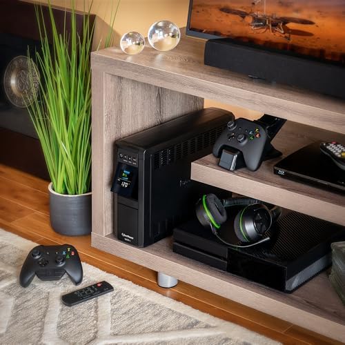 CyberPower CP1350PFCLCD PFC Sinewave UPS Battery Backup and Surge Protector  1350VA/880W  12 Outlets  AVR  Mini Tower  UL Certified