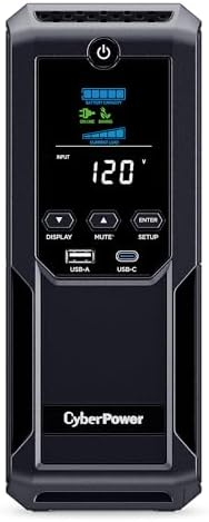 CyberPower CP1500AVRLCD3 Intelligent LCD UPS Battery Backup and Surge Protector  1500VA/900W  12 Outlets  2 USB Ports  AVR  Mini Tower  UL Certified