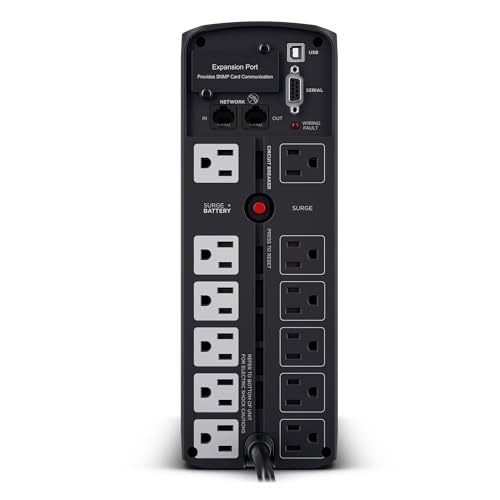 CyberPower CP1500PFCLCD PFC Sinewave UPS Battery Backup and Surge Protector  1500VA/1000W  12 Outlets  AVR  Mini Tower; UL Certified