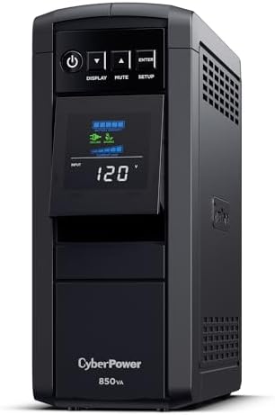 CyberPower CP1500PFCLCD PFC Sinewave UPS Battery Backup and Surge Protector  1500VA/1000W  12 Outlets  AVR  Mini Tower; UL Certified